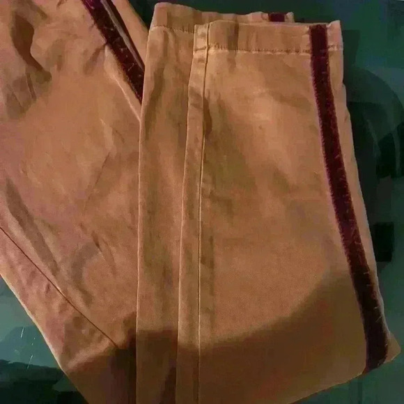 Chino by Anthropologie relaxed velvet striped pants tan size 25 - Picture 11 of 11
